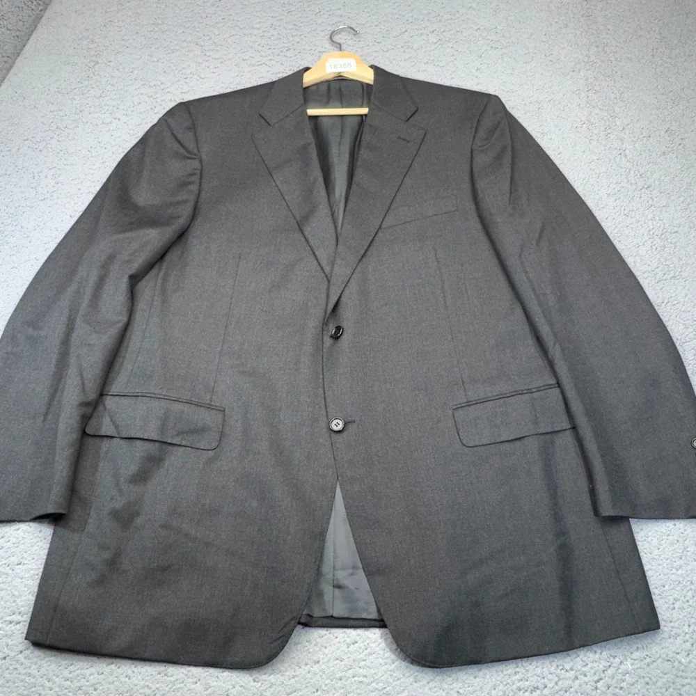 Canali‎ Blazer Mens 48L Gray Worsted Wool 2 Button Sport Coat Jacket Italy 13290